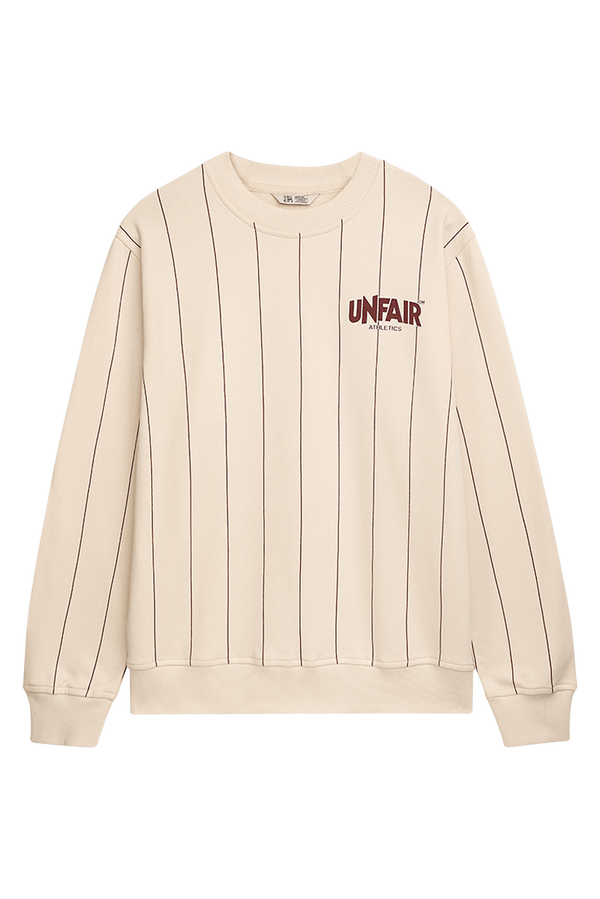 ❌ SALE ❌ UNFAIR ATHLETICS Classic Label Pinstripes Crewneck | Cream