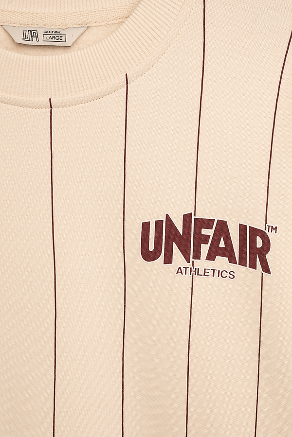 ❌ SALE ❌ UNFAIR ATHLETICS Classic Label Pinstripes Crewneck | Cream