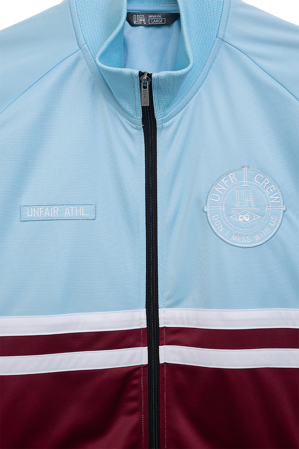❌ SALE ❌ UNFAIR ATHLETICS DMWU Tracktop | Burgundy / Sky Blue