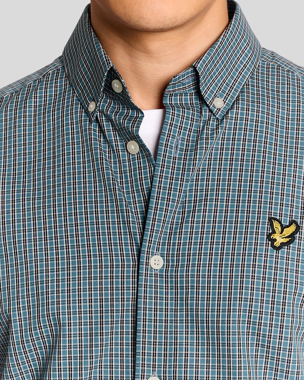 LYLE & SCOTT Fine Check Short Sleeve Shirt | Denim Jeans