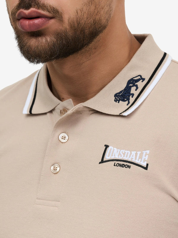 LONSDALE LONDON Herren Poloshirt "Lion" | Sand